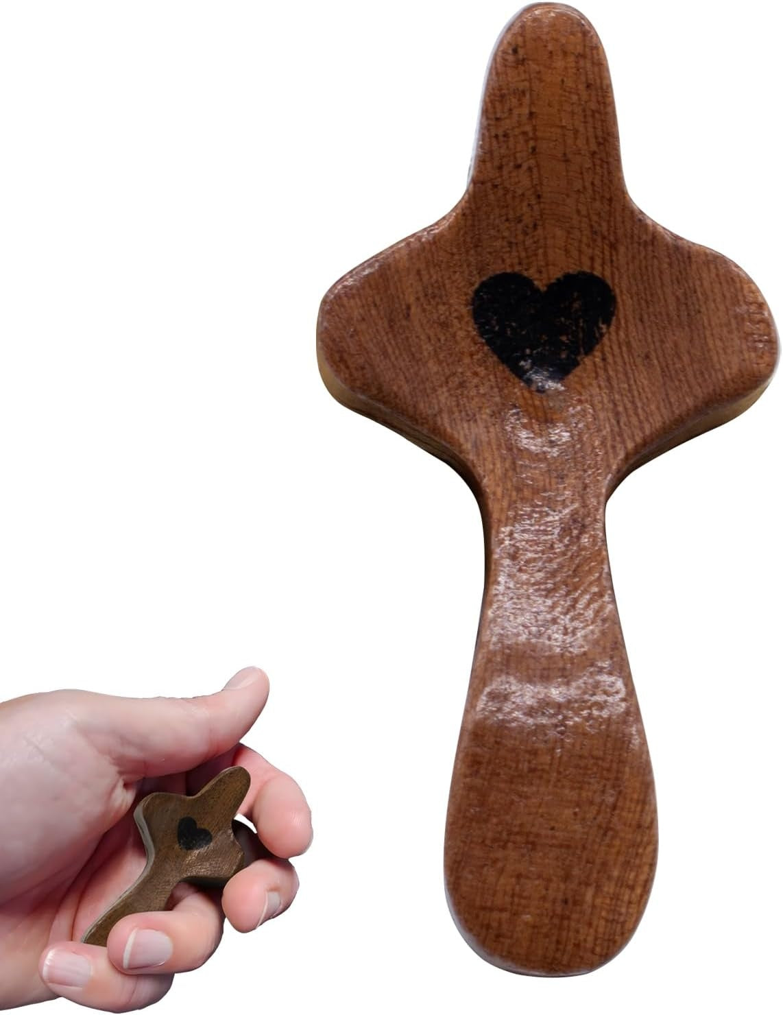 A Set Of 10 Wooden Holy Object Bags, Made Of Black Walnut Wood, Featuring Heart-shaped Patterns, Are Comforting Gifts With Religious Significance. They Are Encouraging Gifts For Christians And Handhel