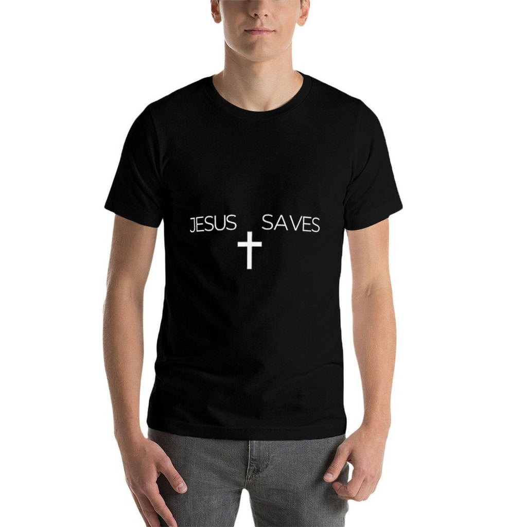 Jesus Saves Cross Subtle Christian Minimal Religious Faith  Stretchy T-Shirt