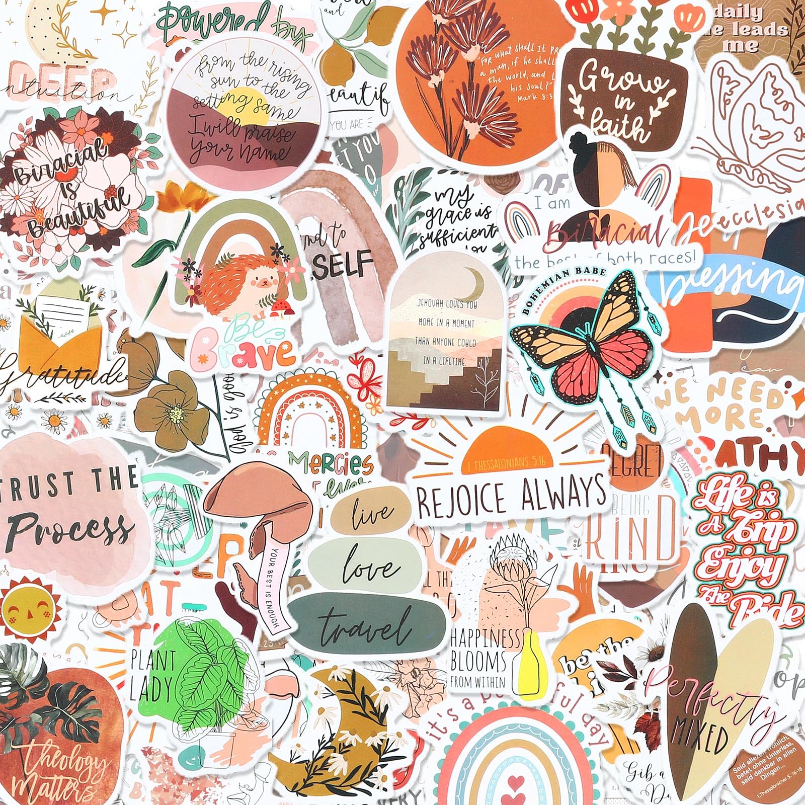 Bible Verse Stickers, Inspirational Christian, Boho Bible Prayer Board, Religious Faith Phrase Stickers Study Supplies For Journaling Scrapbook,Amazon Is Banned,415-10303-I