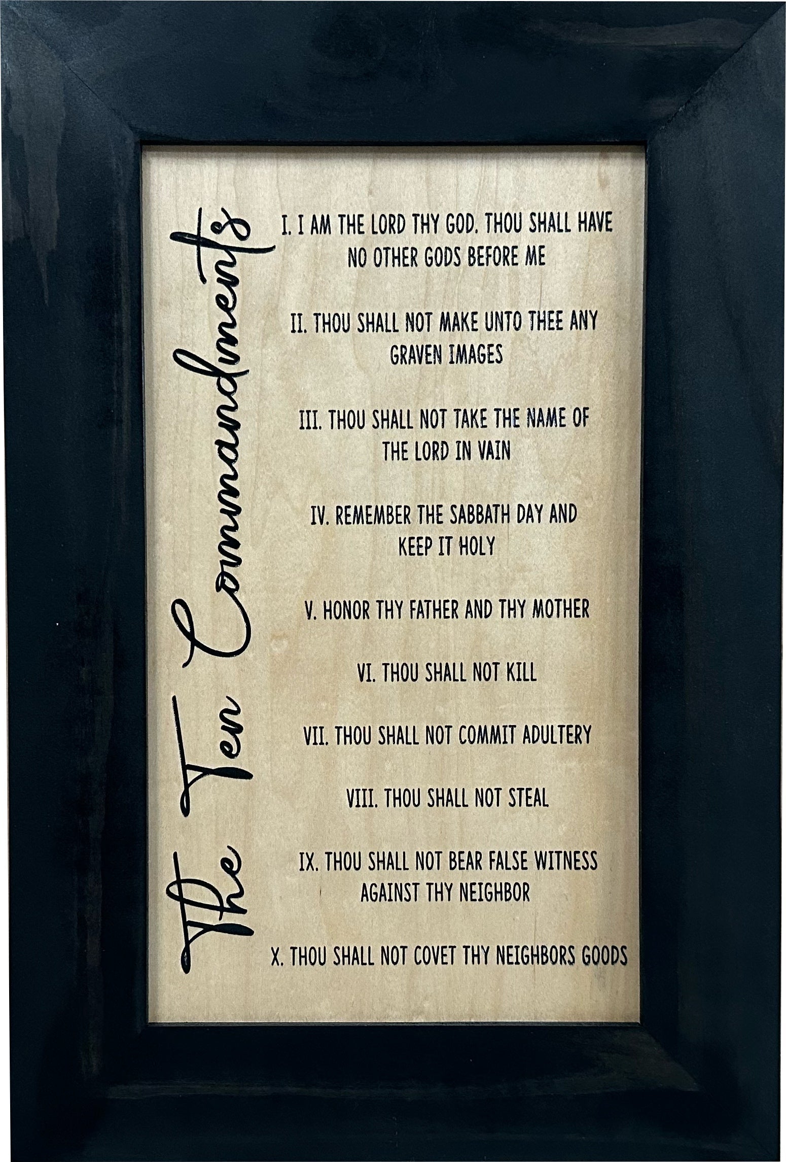 Ten Commandments Religious Gun Concealment Furniture - Handcrafted Hidden Gun Storage Wall Decor - Hidden Gun Shelf with Magnetic Lock for Quick Access - Made in the USA