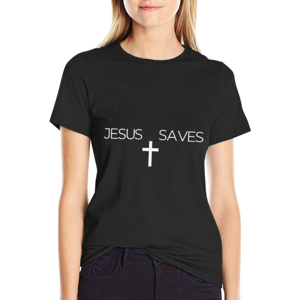 Jesus Saves Cross Subtle Christian Minimal Religious Faith  Stretchy T-Shirt