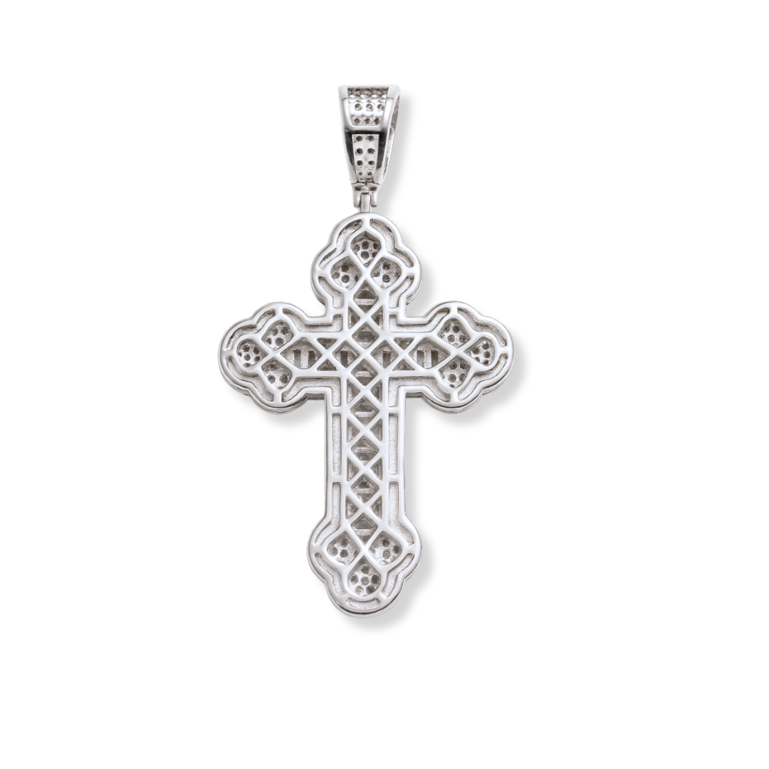 Moissanite Cross Pendant in 925 Sterling Silver