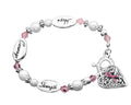 Hope Strength Courage Pink Ribbon Bracelets
