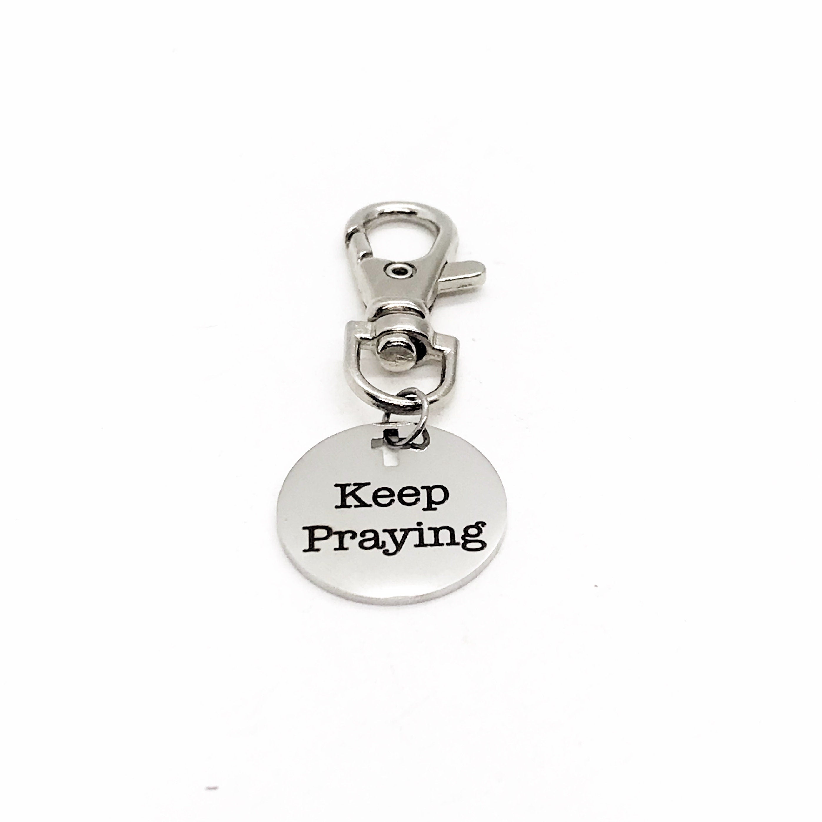 Bag Charm, Keep Praying Bag Clip, Prayer Circle Gifts, Prayer Group Gifts, Christian Gift, Faith Gift, Back Pack Charm, Purse Charm
